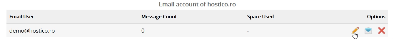 Modifica password email webuzo